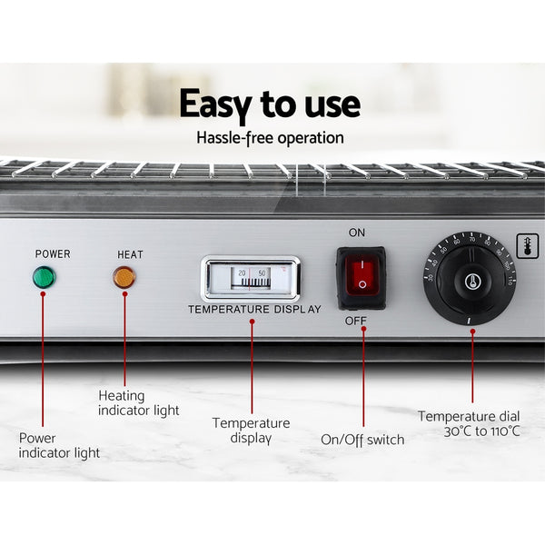 Devanti Commercial Food Warmer Pie Hot Display Showcase Cabinet Stainless Steel freeshipping - Awezingly