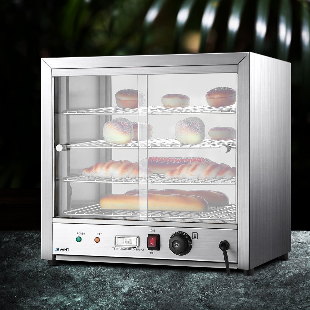 Devanti Commercial Food Warmer Pie Hot Display Showcase Cabinet Stainless Steel freeshipping - Awezingly