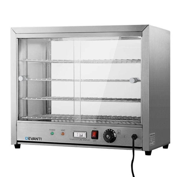 Devanti Commercial Food Warmer Electric Pie Hot Display Showcase Cabinet 4 Tier Devanti
