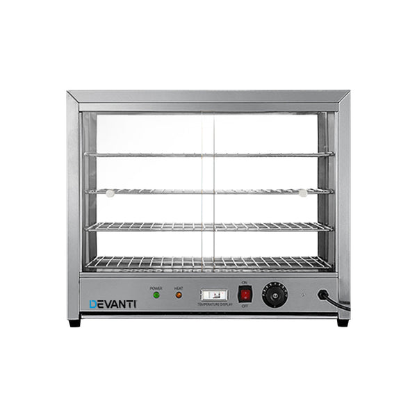 Devanti Commercial Food Warmer Electric Pie Hot Display Showcase Cabinet 4 Tier Devanti