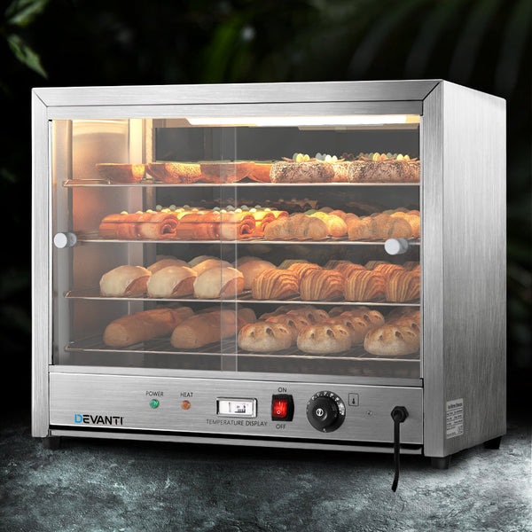 Devanti Commercial Food Warmer Electric Pie Hot Display Showcase Cabinet 4 Tier Devanti