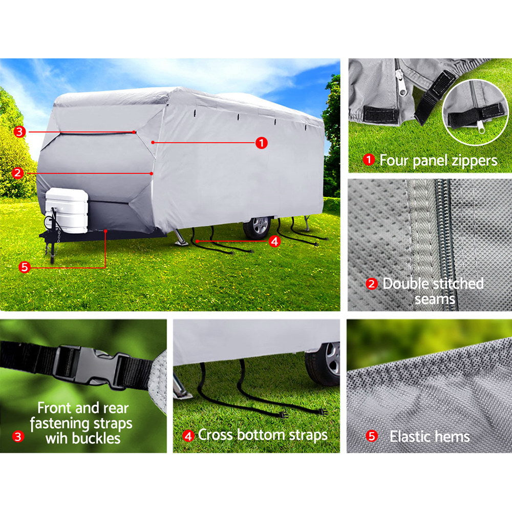 Weisshorn 16-18ft Caravan Cover Campervan 4 Layer UV Water Resistant freeshipping - Awezingly