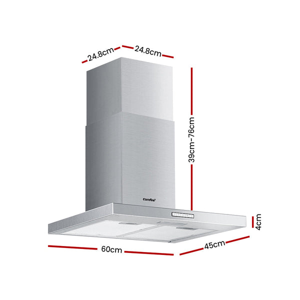 Comfee Rangehood 600mm 60cm Range Hood Stainless Steel Kitchen Canopy LED Light Comfee