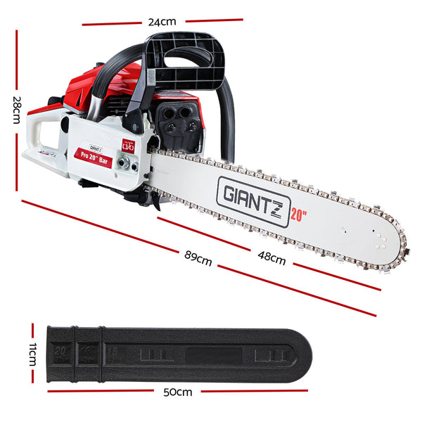 GIANTZ 52CC Petrol Commercial Chainsaw Chain Saw Bar E-Start Pruning Giantz