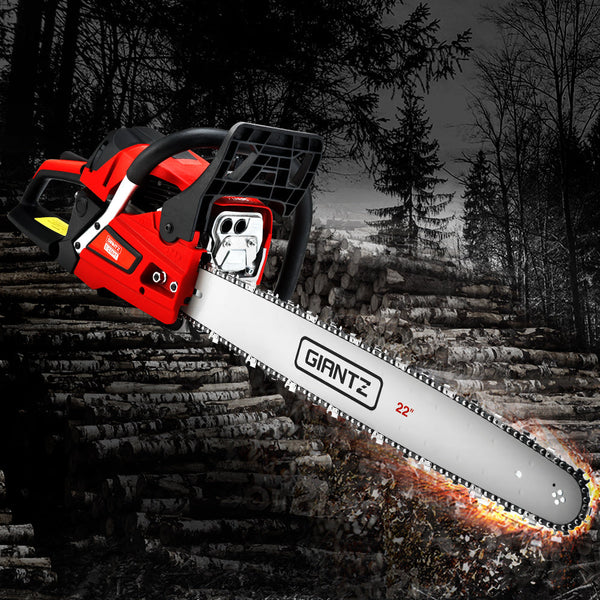Giantz Chainsaw 58cc Petrol Commercial Pruning Chain Saw E-Start 22'' Bar Top Giantz