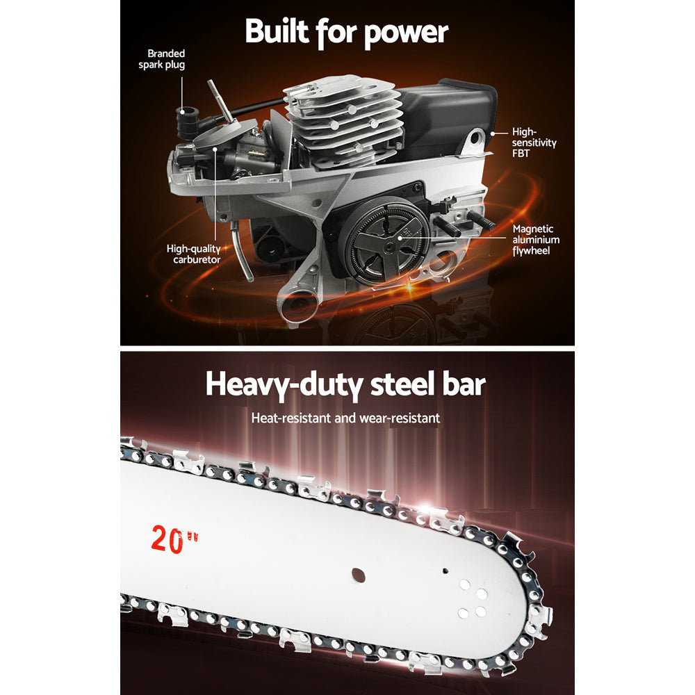 Giantz 52 CC Chainsaw Petrol Pruning Chain Saw Top Handle Commercial E-Start Giantz