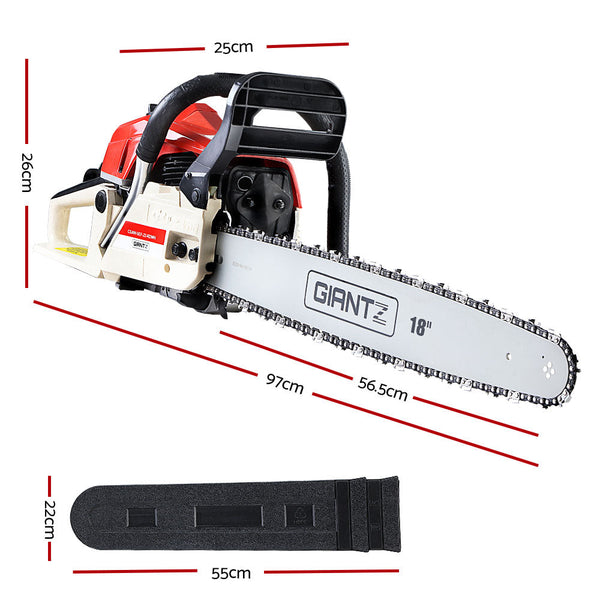 Giantz Petrol Chainsaw Commercial E-Start 18'' Giantz