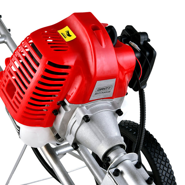 Giantz 62cc Petrol Brush Cutter Whipper Saw Trimmer 2 Stroke 3-in-1 Wheel Giantz