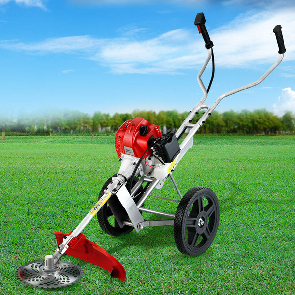 Giantz 62cc Petrol Brush Cutter Whipper Saw Trimmer 2 Stroke 3-in-1 Wheel Giantz