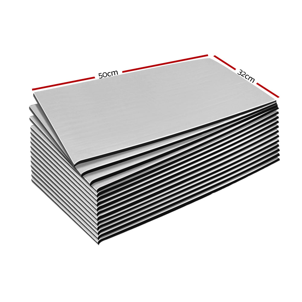 Weisshorn 36PCS 32CM X 50CM Car Sound Deadener Butyl Noise Insulation Heat Proof Self-adhesive Does not apply