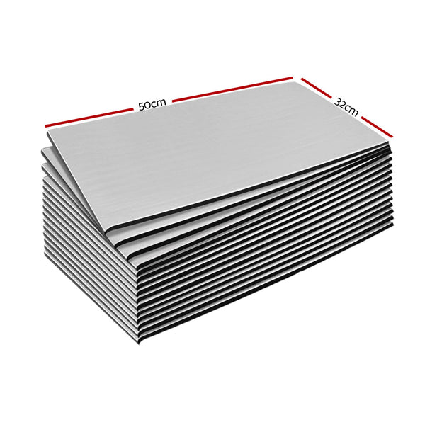 Weisshorn 36PCS 32CM X 50CM Car Sound Deadener Butyl Noise Insulation Heat Proof Self-adhesive Does not apply