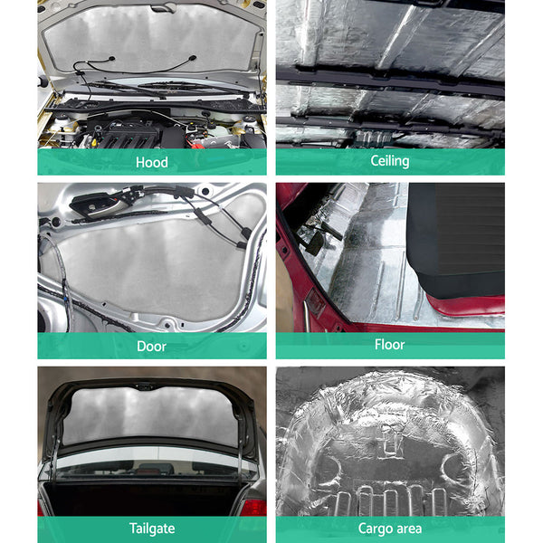 Weisshorn 36PCS 32CM X 50CM Car Sound Deadener Butyl Noise Insulation Heat Proof Self-adhesive Does not apply
