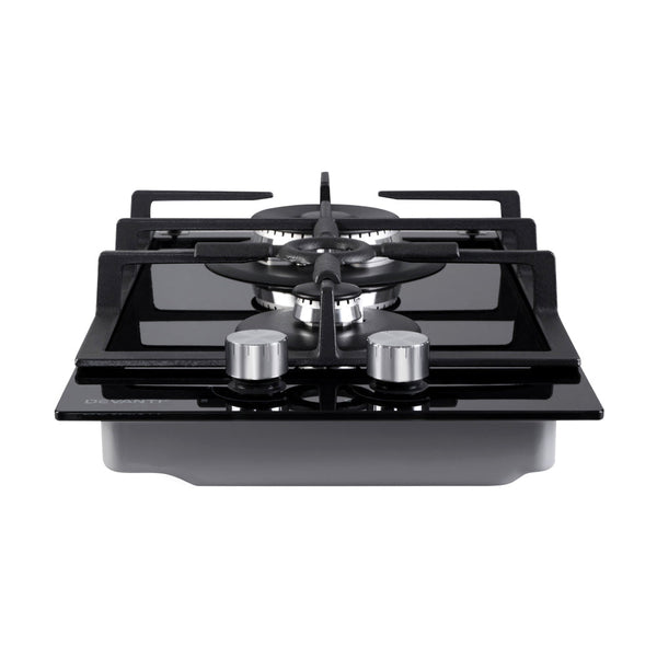 Devanti Gas Cooktop 30cm Gas Stove Cooker 2 Burner Cook Top Konbs NG LPG Black Devanti
