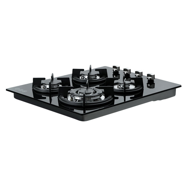 Devanti Gas Cooktop 60cm 4 Burner Glass Cook Top Cooker Stove Hob NG LPG Black freeshipping - Awezingly