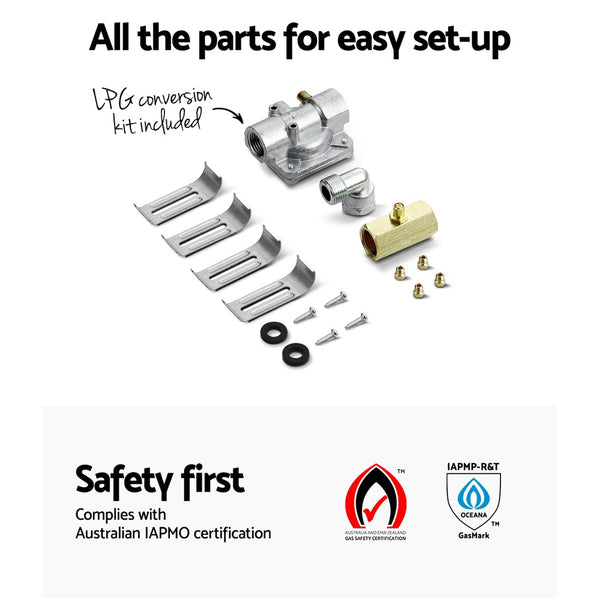 Devanti Gas Cooktop 60cm Kitchen Stove 4 Burner Cook Top NG LPG Stainless Steel Silver freeshipping - Awezingly