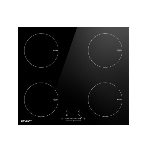 Devanti Electric Induction Cooktop 60cm Ceramic 4 Zones Stove Cook Top Hot Plate Devanti