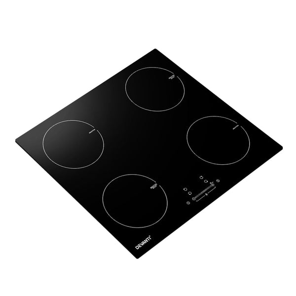 Devanti Electric Induction Cooktop 60cm Ceramic 4 Zones Stove Cook Top Hot Plate Devanti