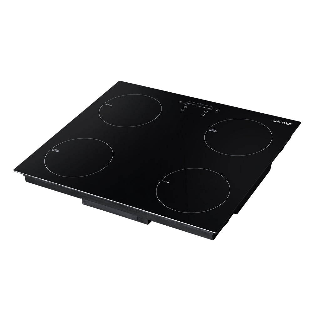 Devanti Electric Induction Cooktop 60cm Ceramic 4 Zones Stove Cook Top Hot Plate Devanti