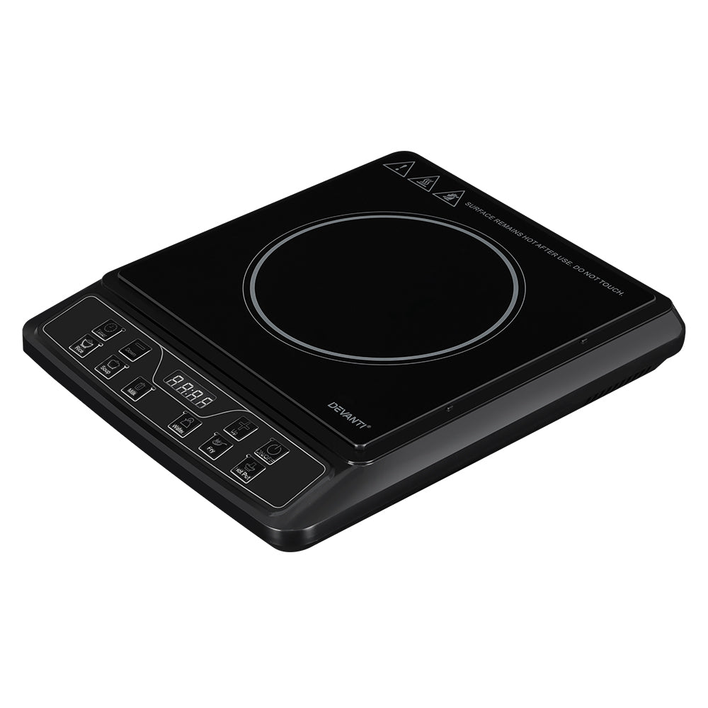 Devanti Electric Induction Cooktop Portable Cook Top Ceramic Kitchen Hot Plate Devanti