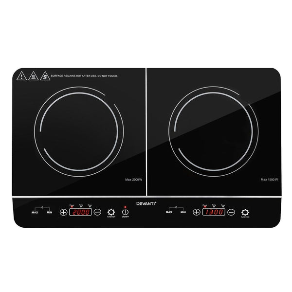 Devanti Electric Induction Cooktop 60cm Portable Kitchen Ceramic Glass Cooker Devanti