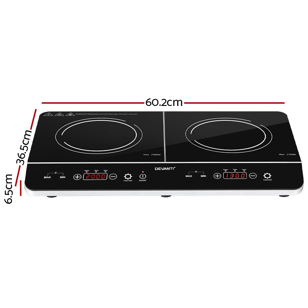 Devanti Electric Induction Cooktop 60cm Portable Kitchen Ceramic Glass Cooker Devanti