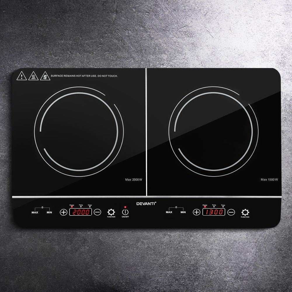 Devanti Electric Induction Cooktop 60cm Portable Kitchen Ceramic Glass Cooker Devanti