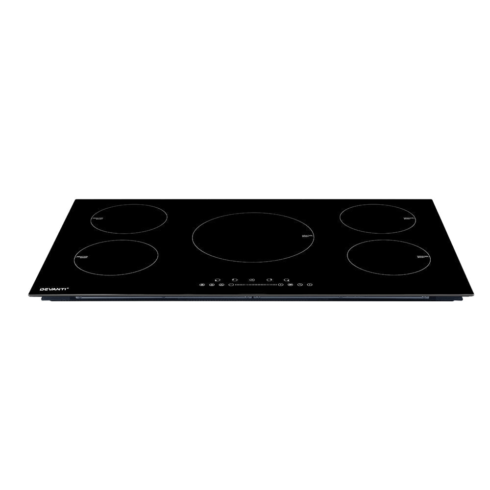 Devanti Induction Cooktop 90cm Electric Cooker Ceramic 5 Zones Stove Hot Plate Devanti