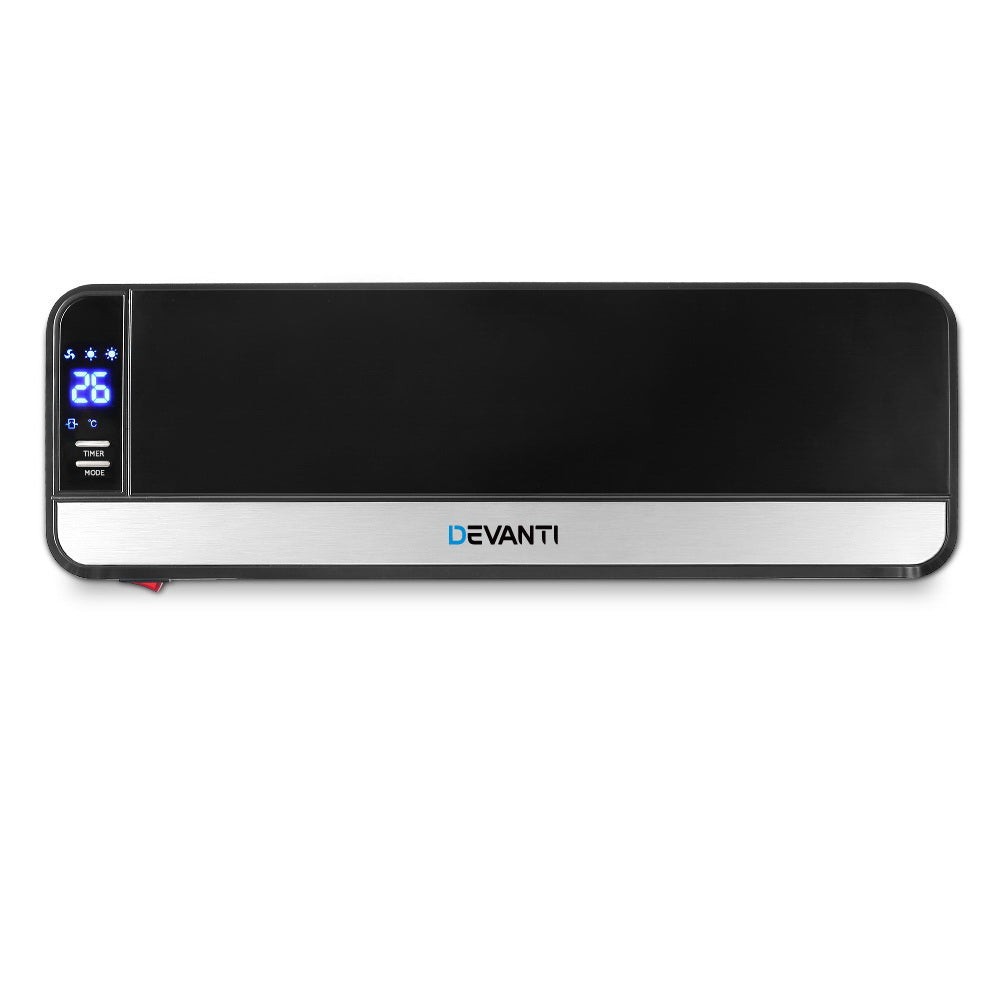 Devanti 2000W Wall Mounted Panel Heater - Black Devanti