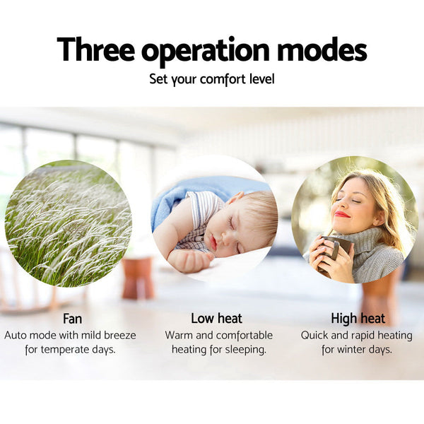 Devanti 2000W Wall Mounted Panel Heater - Black Devanti