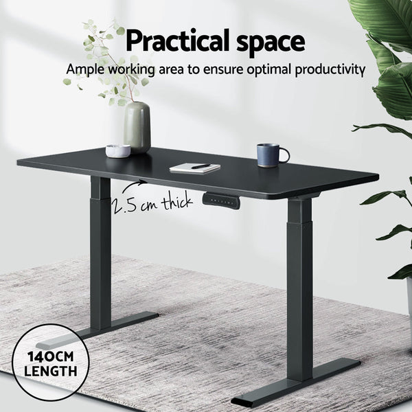 Artiss Standing Desk Desktop Motorised Electric Sit Stand Table Black Artiss