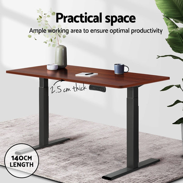 Artiss Standing Desk Desktop Motorised Electric Sit Stand Table Walnut Artiss