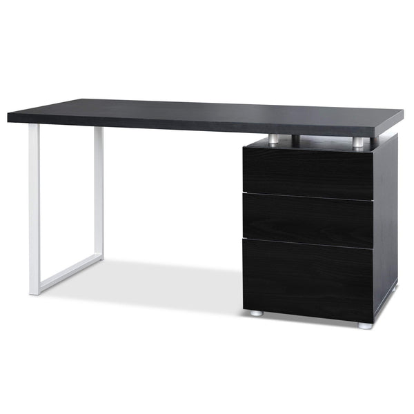 Artiss Metal Desk with 3 Drawers - Black freeshipping - Awezingly