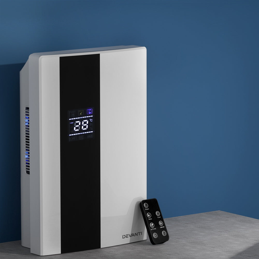 Devanti 2L Dehumidifier Air Purifier White Devanti