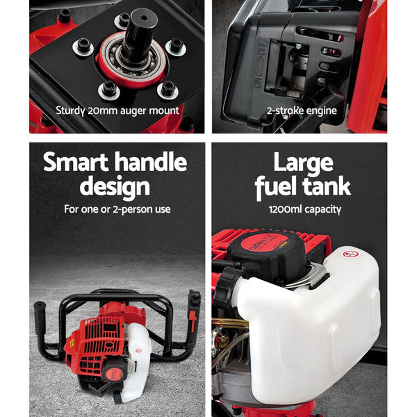 Giantz Post Hole Digger Petrol Diggers Only Motor Complete Earth Auger 92CC Giantz