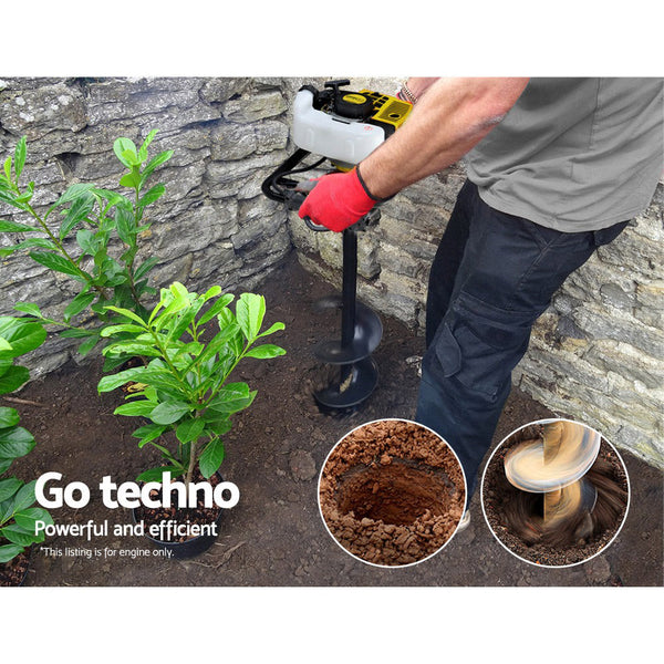 Giantz Post Hole Digger Petrol Only 92CC Motor Engine Earth Auger DIggers Giantz