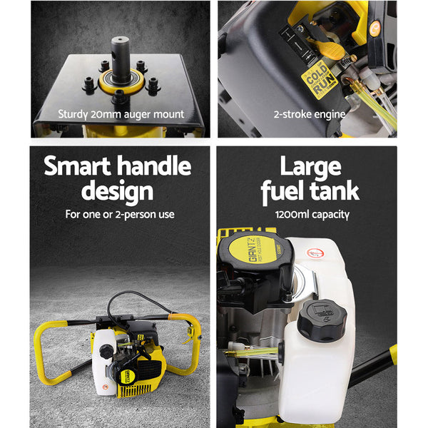 Giantz Post Hole Digger Only Engine 80CC Petrol Motor Diggers Earth Auger Giantz