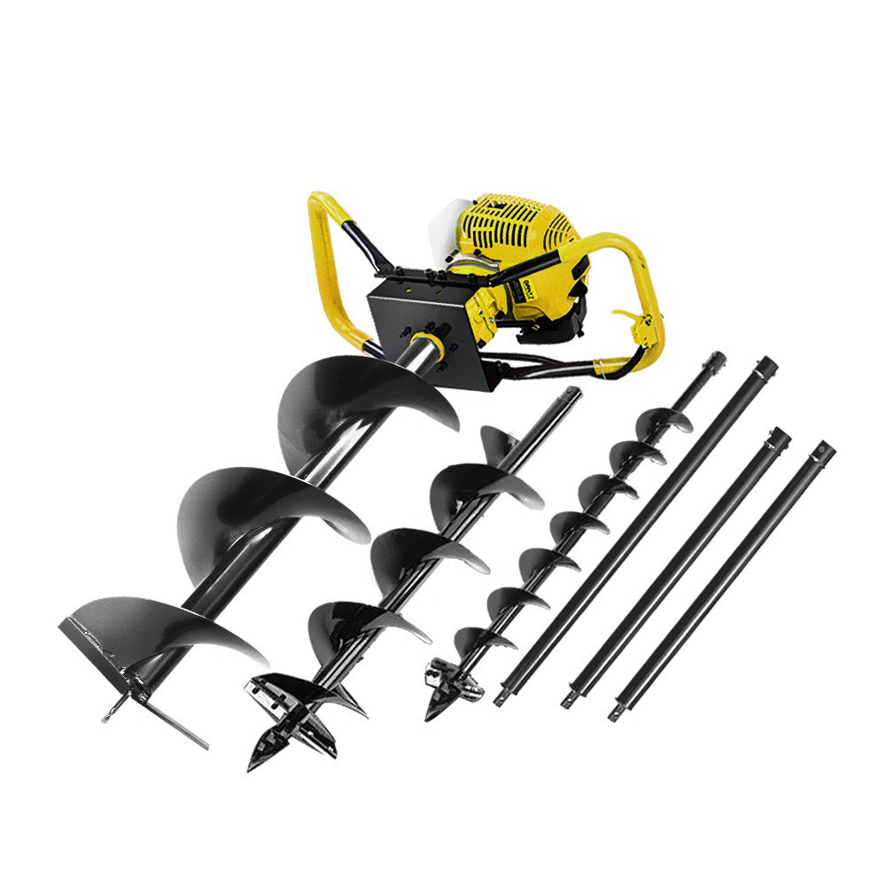 Giantz 80CC Post Hole Digger Petrol Drill Auger Borer Fence Extension Bits Giantz