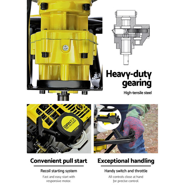 Giantz 92CC Petrol Post Hole Digger Auger Drill Borer Fence Earth Power 200mm Giantz