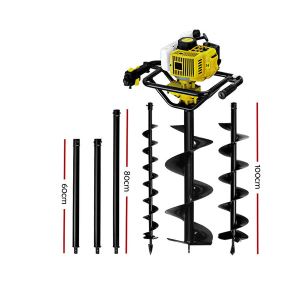 Giantz Post Hole Digger 92CC Petrol Auger Diggers Drill Borer Fence Earth Power Giantz