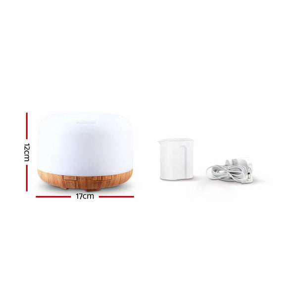 DEVANTI Aroma Diffuser Aromatherapy LED Night Light Wood Grain 500ml freeshipping - Awezingly