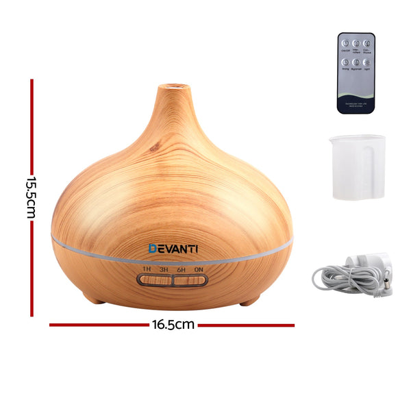 Devanti 300ml 4 in 1 Aroma Diffuser - Light Wood Devanti