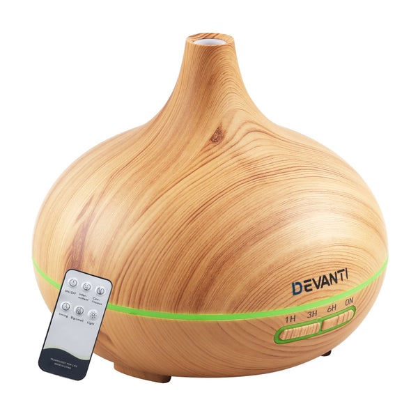 Devanti 300ml 4 in 1 Aroma Diffuser - Light Wood Devanti