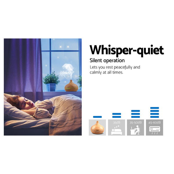 Devanti 300ml 4 in 1 Aroma Diffuser - Light Wood Devanti