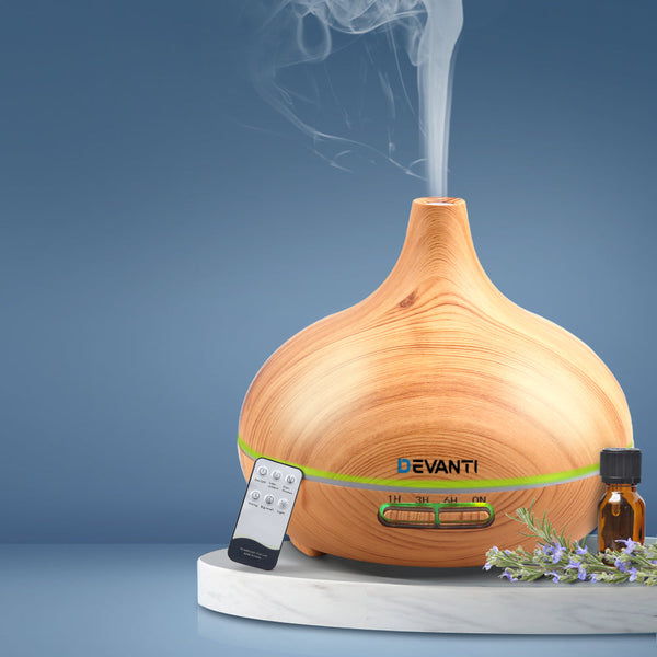Devanti 300ml 4 in 1 Aroma Diffuser - Light Wood Devanti