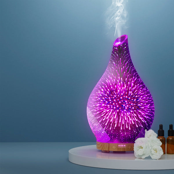 Devanti Aroma Diffuser Aromatherapy 3D LED Essential Oils Firework Humidifier Devanti