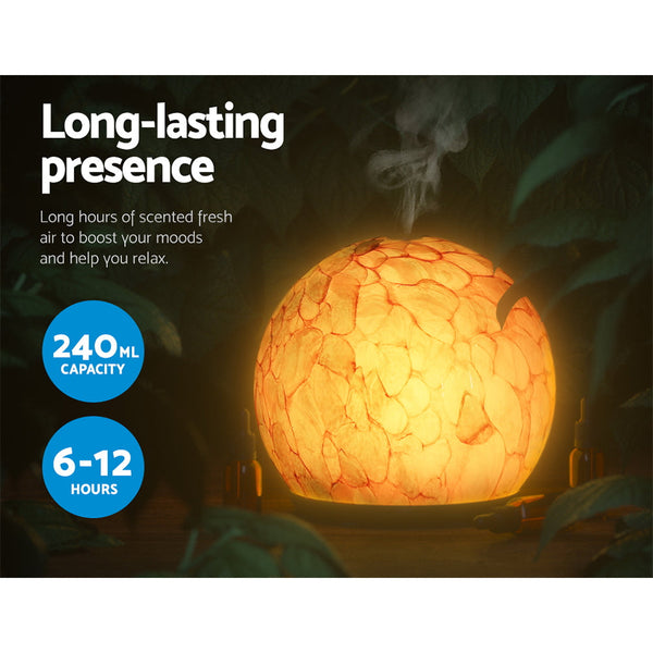 Devanti 240ml Aroma Diffuser LED Light Glass Essential Oil Devanti