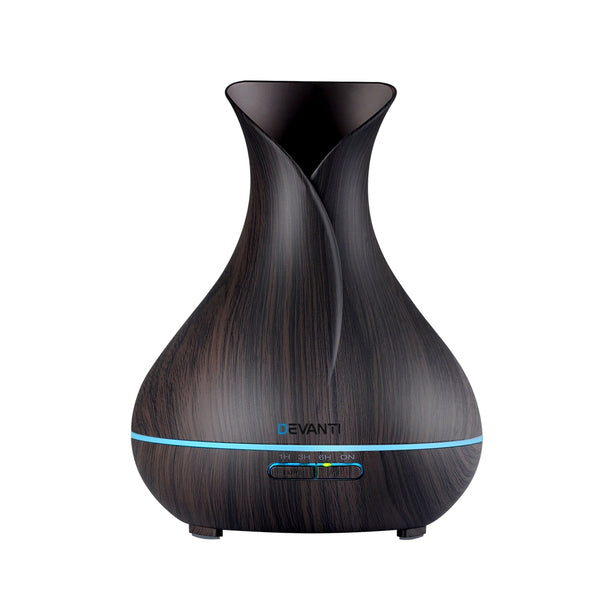 Devanti 400ml 4 in 1 Aroma Diffuser with remote control- Dark Wood freeshipping - Awezingly