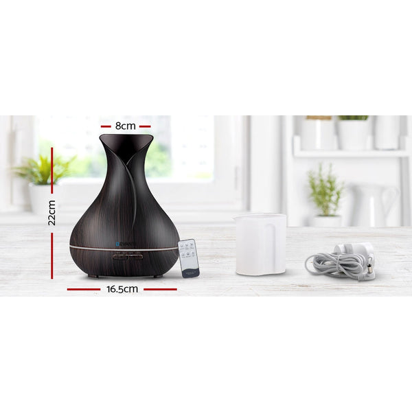 Devanti 400ml 4 in 1 Aroma Diffuser with remote control- Dark Wood freeshipping - Awezingly