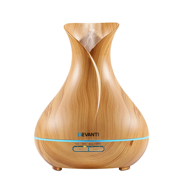 Devanti 400ml 4 in 1 Aroma Diffuser remote control - Light Wood freeshipping - Awezingly