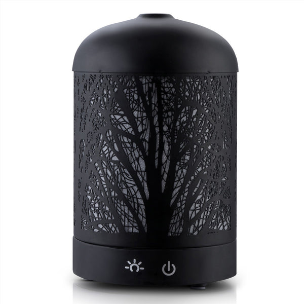 DEVANTI Aroma Diffuser Aromatherapy LED Night Light Iron Air Humidifier Black Forrest Pattern 100ml freeshipping - Awezingly